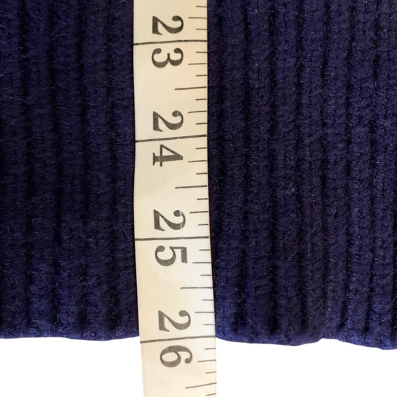 Women's Small Cable Knit Blue Pom Contrast Pullover Oversized Joyful Times - Picture 7 of 7